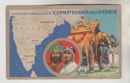 CARTON FORMAT CPSM PUBLICITE LION NOIR - COLONIES FRANCAISES : COMPTOIR DES INDES - India