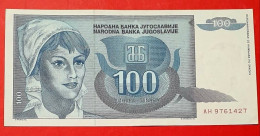 Yugoslavia-100 DINARA 1992 P 112 UNC Greska, Error - Jugoslawien