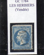 Vendée - N° 22 (ld) Obl GC 1784 Les Herbiers - 1862 Napoléon III