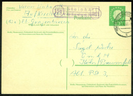 STEINHART über GUNZENHAUSEN 1960 LANDPOSTSTEMPEL Blau 10Pf-HeußIII GANZSACHE Aus Aufkirchen Heimatbeleg > K Braunsfeld - Briefe U. Dokumente