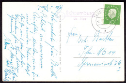 SCHAUMBURG über DIEZ (= Balduinstein) 1960 LANDPOSTSTEMPEL Blau 10Pf-HeußIII AK Braunfels Heimatbeleg - Briefe U. Dokumente