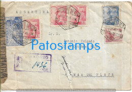 226078 SPAIN ESPAÑA MADRID COVER CANCEL YEAR 1945 REGISTERED CENSORED CIRCULATED TO ARGENTINA NO POSTAL POSTCARD - Andere & Zonder Classificatie