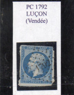 Vendée - N° 14B (ld) Obl PC 1792 Luçon - 1853-1860 Napoleon III