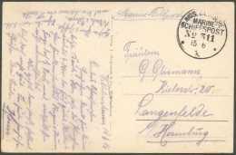 MSP VON 1914 - 1918 311, 15.6.16, FP-Ansichtskarte (S.M.S. Wiesbaden), Pracht - Maritiem