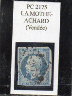 Vendée - N° 14A Obl PC 2175 La Mothe-Achard - 1853-1860 Napoleon III