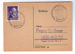 Germany WWII 1942 Special Propaganda Cancel - RADOM In Poland - Other & Unclassified