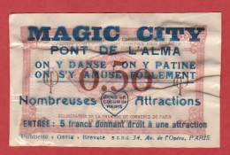 Billet Publicitaire Magic City - Pont De L'Alma - Avec Billet 50 Centimes Chambre De Commerce De Paris - 1920 (Série G9) - Camera Di Commercio