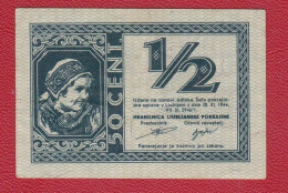 Yugoslavia-Ljubljana (Laibach) 1/2 LIRE 1944 Aunc - Yougoslavie