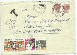 Suisse Views Landscapes 1973 Issue #4v Used As P.Due Taxing CV Italy 22may1978 To Ostermundigen - Storia Postale
