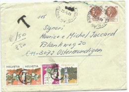 Suisse Views Landscapes 1973 Issue #4v Used As P.Due Taxing CV Italy 22may1978 To Ostermundigen - Postage Due