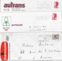 1968 Jeux Olympiques D'hiver Grenoble:3 Lettres Siglées Anneaux Olympiques Des Sites D'Autrans Et Chamrousse (Annexe 1) - Winter 1968: Grenoble