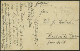 MSP VON 1914 - 1918 71 (Kleiner Kreuzer KOLBERG), 17.5.1915, Feldpost-Ansichtskarte (S.M.S. Emden) Von Bord Der Kolberg, - Marítimo