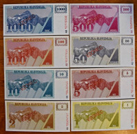 Slovenija 1,2,5,10,50,100,500,1000 Tolara VZOREC,1990 UNC - Eslovenia