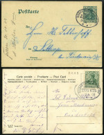 BAHNPOST Quakenbrück-Rheine (Zug 657 Und 675), 1903/08, 2 Karten Feinst - Maschinenstempel (EMA)