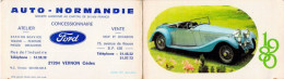 VIEUX PAPIERS CALENDRIER PETIT FORMAT 1980 AUTO NORMANDIE VERNON FORD - Small : 1971-80