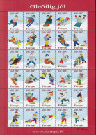 FÄRÖER  2007, JÓL CHRISTMAS KERSTMIS NOEL WEIHNACHTEN, 30 Vignetten, Ungebraucht, MNH **, Kinder Im Schnee - Faeroër