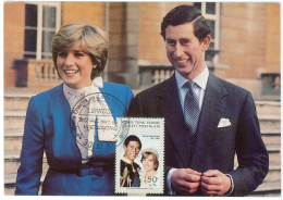 Turkish Cyprus Zypern Chypre Cipro " 1981 Lady Diana And Prince Charles " Maximum Card - Famous Ladies