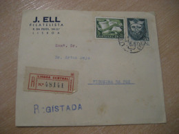 LISBOA 1956 To Figueira Da Foz Cancel Registered J. Ell Cover PORTUGAL - Lettres & Documents