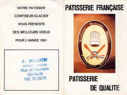 VIEUX PAPIERS CALENDRIER PETIT FORMAT 1981 PATISSERIE FRANCAISE - Tamaño Pequeño : 1981-90