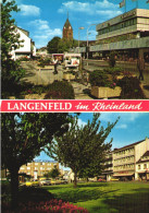 LANGENFELD, MULTIPLE VIEWS, ARCHITECTURE, TOWER WITH CLOCK, PARK, CARS, FLAG, GERMANY, POSTCARD - Langenfeld