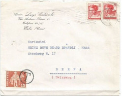 Suisse Horse & Postman C.15 Used As Postage Due Tax Cover Italy 27dec1966 To Bern - Marcophilie