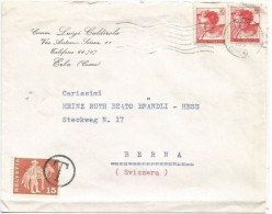 Suisse Horse & Postman C.15 Used As Postage Due Tax Cover Italy 27dec1966 To Bern - Segnatasse