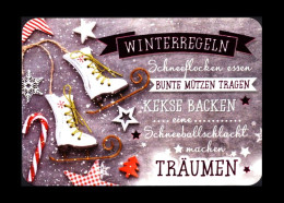 Bund / Germany: Ansichtskarte [AK] 'Winter [Schlittschuhe]' / Postcard 'Rules For Winter [ice Skates]' Gebraucht / Used - Winter Sports