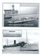 2   POSTCARDS PUBLISHED IN UK  HMHS REWA   AND HMS RAGLIN - Guerra
