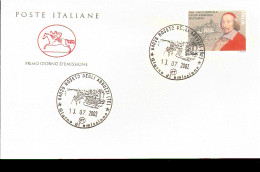 2002 ANNULLO FDC 4ª Centenario Della Nascita Del Cardinale Giulio Raimondo Mazzarino (1602-1661). - Christianisme