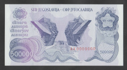 Yugoslavia 500 000 Dinara 1989. P-98s. SPECIMEN, ZERO SERIAL NUMBER. UNC - Fictifs & Spécimens