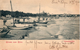 GRUSS AUS BINZ - STRANDPARTHIE - CARTOLINA FP SPEDITA NEL 1900 - Ruegen