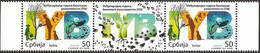 Serbia 2011 International Year Of Biodiversity Tree Dogs Birds Fishes Fauna Diving, Middle Row, MNH - Serbie