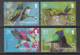 2014 British Virgin Islands WWF Hummingbirds Birds Complete Set Of 4 MNH @ BELOW FACE VALUE - Britse Maagdeneilanden