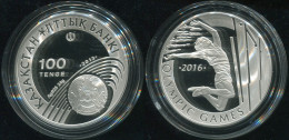 Kazakhstan 100 Tenge. 2013 (Silver. Coin KM#270. Proof) 2016 Olympics - Kazachstan