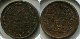 Netherlands. 1/2 Cent. 1936 (Coin KM#138. Unc) - 0.5 Centavos