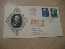 LISBOA 1956 To Barcelona Spain A. J. Ferreira Da Silva Chemical Chemistry Chimie FDC Cancel Registered Cover PORTUGAL - Chemie