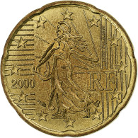 France, 20 Euro Cent, 2000, Paris, SUP, Laiton, KM:1411 - France