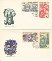 Czechoslovakia FDC Complete Set Of 8 Astronauts On 4 Covers With Cachet 27-4-1964 - Europa
