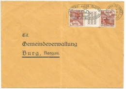 Suisse Tete Beche C.10+c.10  S55 Simple Franking Cover La Chaux 21jun1946 X Aargau - Kopstaande