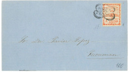 P2849 - CONFEDERACION ARGENTINA , G.J. NR. 1 D (2 POINTS AFTER V) ON FOLDED LETTER. FROM SALTA TO TUCUMÁN - Lettres & Documents