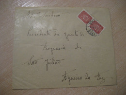 GUARDA 1956 To Figueira Da Foz Junta De Freguesia De Sao Juliao Cancel Cover PORTUGAL - Brieven En Documenten