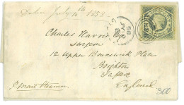P2850 - NEW SOUTH WALES SG. 91 ON FOLDED LETTER FROM SIDNEY TO BRIGHTON 1858 - Covers & Documents