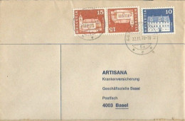 Suisse Tete Beche C.15+c.15 Appenzell FLUO K52 + C.10 Franking Cover Holsten 22nov1978 X Basel - Lettres & Documents