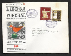 Portugal Premier Vol TAP Lisbonne Funchal Madère 1964 First Flight Lisbon Madeira Cover - Briefe U. Dokumente