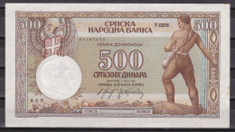 YUGOSLAVIA 500 Dinara 1942 AUNC - Yugoslavia