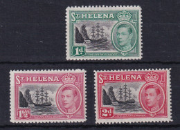 St Helena: 1949   KGVI Set   SG149-151   MH - St. Helena
