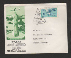 Brèsil Brasil Portugal Premier Vol TAP Rio De Janeiro Lisbonne Lisboa 1966 First Flight Rio Lisbon - Airmail