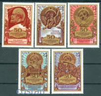 1972 Coat Of Arms,LENIN,Dam,science,Kremlin,Republic 50th Anniv.,Russia,4053,MNH - Sellos