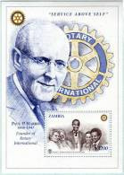 Zm9919 Zambia 1997, 50th Anniv Death Paul Harris, Founder Of Rotary International  M-sheet  MNH - Zambie (1965-...)