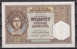 Yugoslavia-50 Dinara 1941 UNC - Yugoslavia